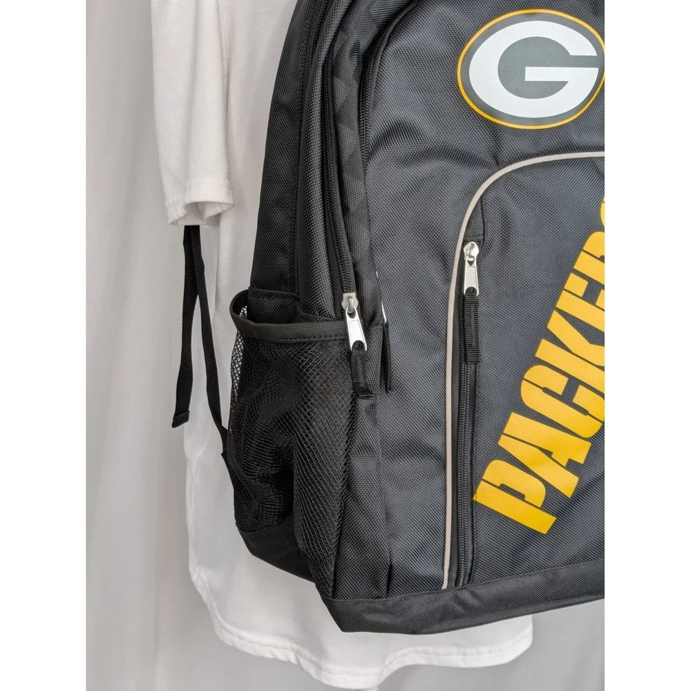 Green Bay Packers NFL Backpack Black Laptop School Travel Book Bag 20x13x8